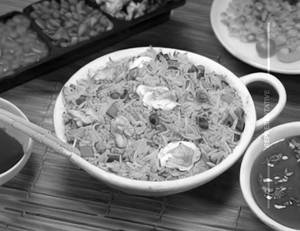 Triple Egg Chicken Fried Rice