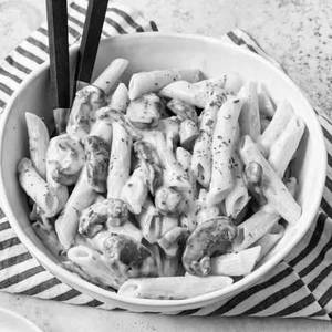 Mushroom Creamy Pasta [ Alfredo ]
