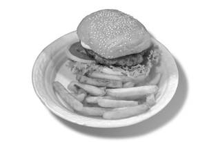 Aloo Tikki Burger with Fries [Small] [Serves 1]
