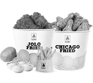 6 pieces chicago fried chicken+6 pieces jolo fried chicken+6 garlic dip+6 bun + 1 fries [large]