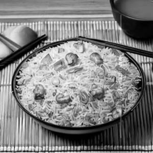 Mushroom Fried Rice Prawns