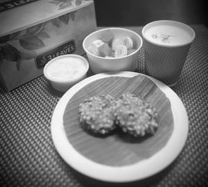 Sabudana Vada + Freshly Cut Fruit + Lassi                                            