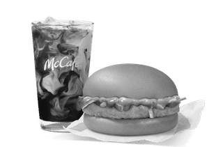 Chicken Surprise Burger + Iced Coffee