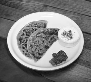 2 Aloo Pyaz Paratha With Curd And Pickle