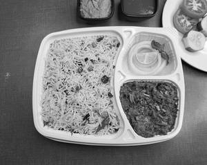 Peas Pulao & Chicken Kheema Lunch Box