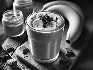 Healthy Choco-protein Peanut Banana Smoothie- 425 Kcl
