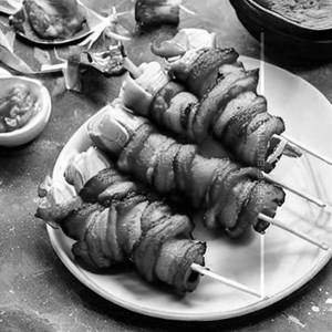 Bacon wrapped prawns