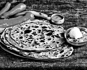 Hari mirch paratha  [indian breads]