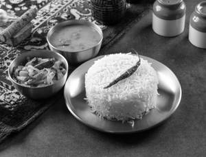 Rice Dal With Aloo Bhujiya