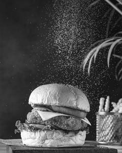 Piri Piri Paneer Double Decker Burger