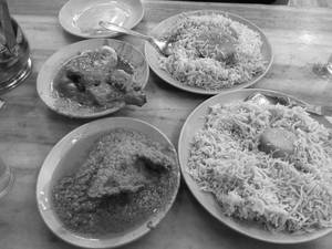 Aloo Biryani With Chicken Chaap