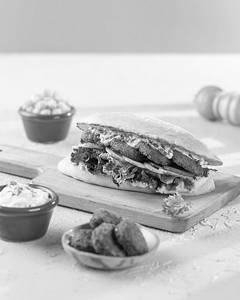 Mediterranean Falafel With Hummus Sandwich