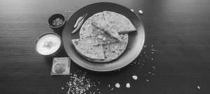 2 Aloo Corn Paratha With Sabji And Curd