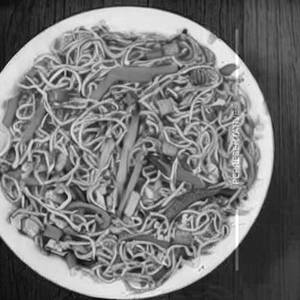 Hakka noodles veg egg chicken mixed