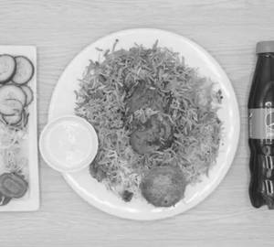 Aloo Biryani + Chicken Chaap With Roti And Salad [2 Pieces]