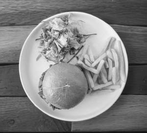 Veg Burger with French fries