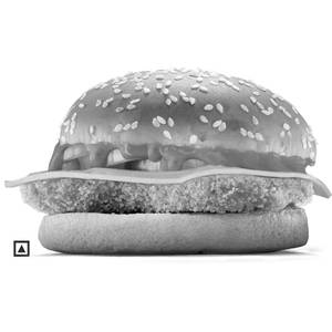 Chicken Makhani Burst Burger with Cheese.