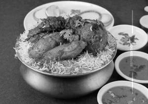 Chicken fry piece biryani