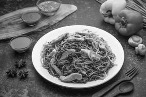 Egg & Chicken Manchurian Hakka Noodles