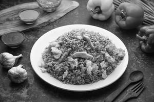 Egg & Chicken Burnt Garlic Rice