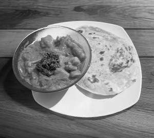 Chappathi (2) + chicken curry