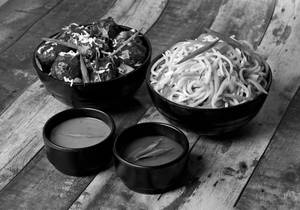 Veg Manchurian With Veg Hakka Noodles