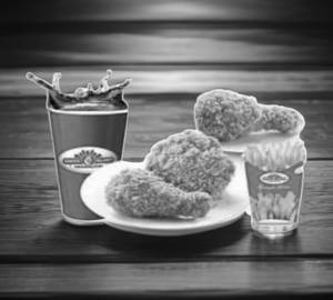 3 Pieces  Fried Chicken + Fries + Soft Drink [250 Ml]