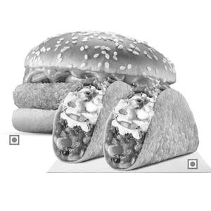 2 Veg Crunchy Tacos+Crispy Veg Burger,