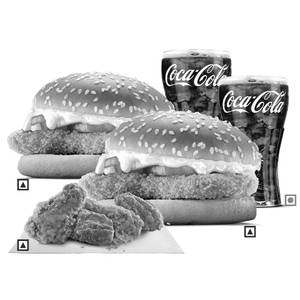 2 Crispy Chicken Burger + 4Pc Fried Wings + 2 Coca Cola