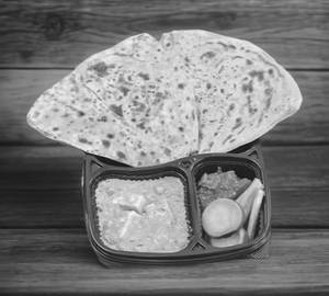 Mater Paneer + Jeera Aloo With Triangle Paratha & Rice