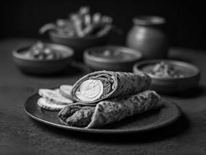 Mutton Tikka And Egg Kathi Roll