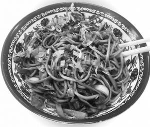 Rahsha (mutton) Thupka Kampo (chowmein)