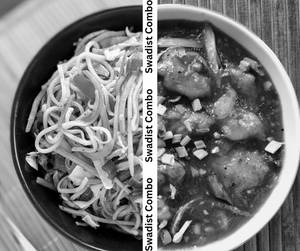 Veg Noodles+chilli Chicken(half)