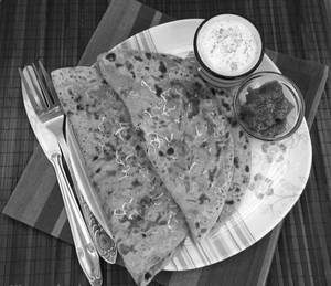 Cheese Chicken Keema Paratha