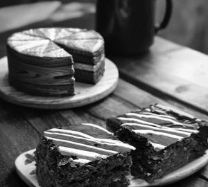 Triple chocolate brownie