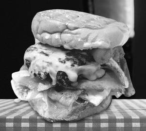 Bacon Overloaded Pork Bbq Cheese Burger