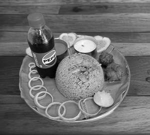 Nati Style Chicken Biryani With Kabab And Pepsi Soft Beverage (200 Ml)