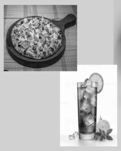 Paneer Delight Pizza + Lemon Mint Iced Tea