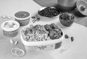 Andhra Mutton Biryani With Sholay Kabab