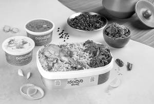 Andhra Chicken Biryani With Mutton Fry Box