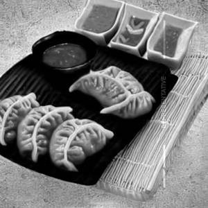 Chicken cheese barbeque momo
