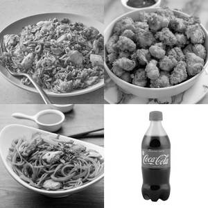 Chicken Rice + Chicken Noodles + Chicken Popcorn+ Coke 250ML
