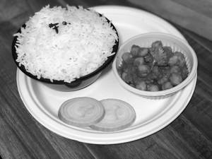 Chawal with Chole Sabji