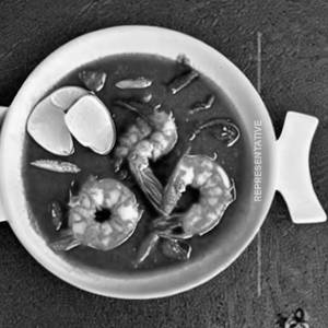 Red thai penning kai prawns fish