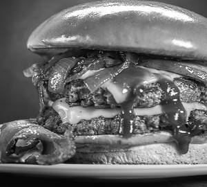 Spicy double smash chicken burger