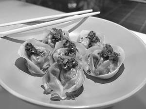 Chicken Steamed Chilli Wontons With Chilli Oil
