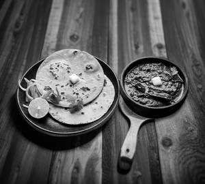 Aloo Ka Saag + Missi Ki Roti 2 Pcs + Jagrry + Salad