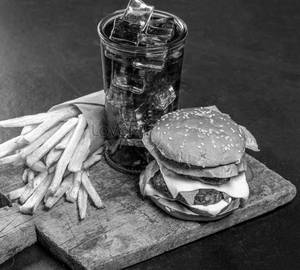 Veg burger + fries + soft drink