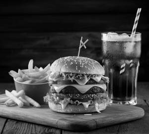 Veg sandwich + veg burger + fries+soft drink