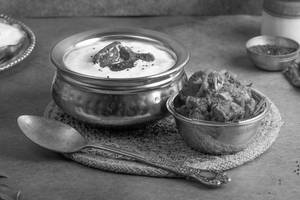 Curd Rice With Urulai Roast